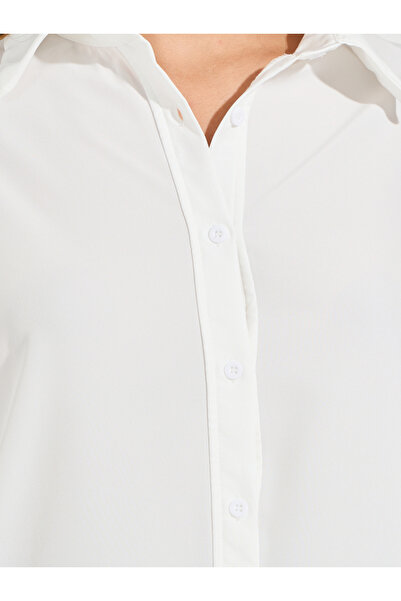 Take Two By Styli Solid High-Low Hem Shirt with Roll-Up Sleeves