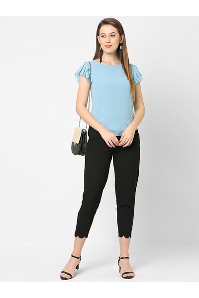 Mish By Styli Pleated Sleeves Georgette Top