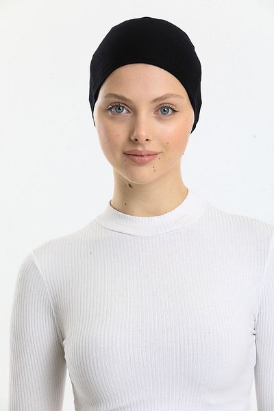 Shalista Black Lycra Miraculous Adhesive Bonnet - Buy 3 Packs and Pay 2 (1 Piece Is Price) Non-slip