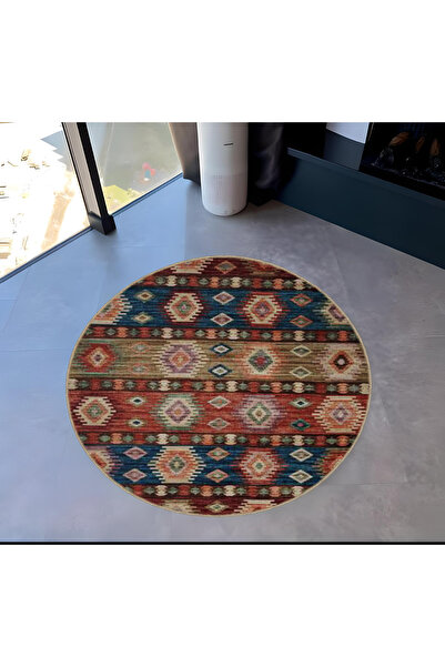 Rugs Modern Halı Multicolored Ethnic Motif Traditional Patterned Round Woven ...