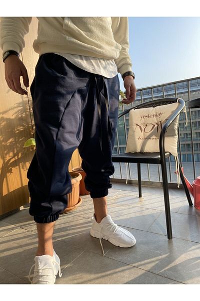 AUST JEANS Ανδρική φόρμα τύπου Navy Blue Shalwar