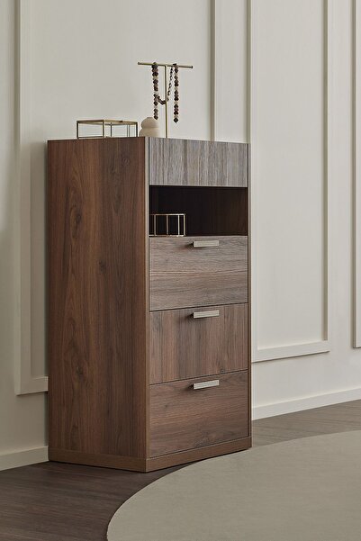 Enza Home Pavia Yüksek Şifonyer - Ceviz