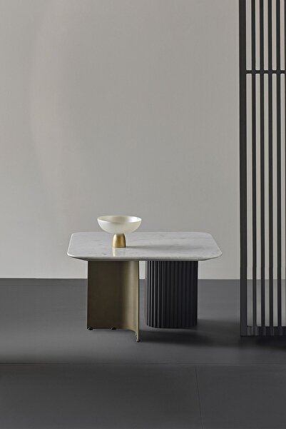 Enza Home Nassau Küçük Orta Sehpa - Mermer Üst Tabla