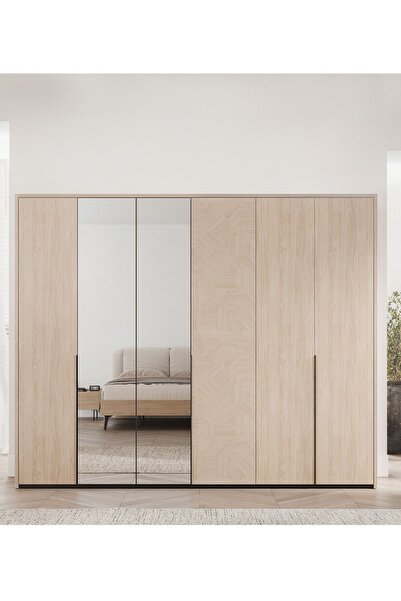 Enza Home Terra 6 Kapaklı Gardırop - Açık Meşe