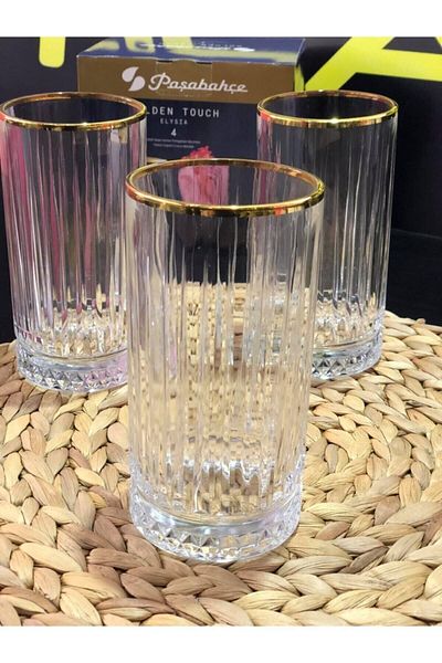Paşabahçe Elysia 520015   - Set of 4 Gold Cups / 450 Cc