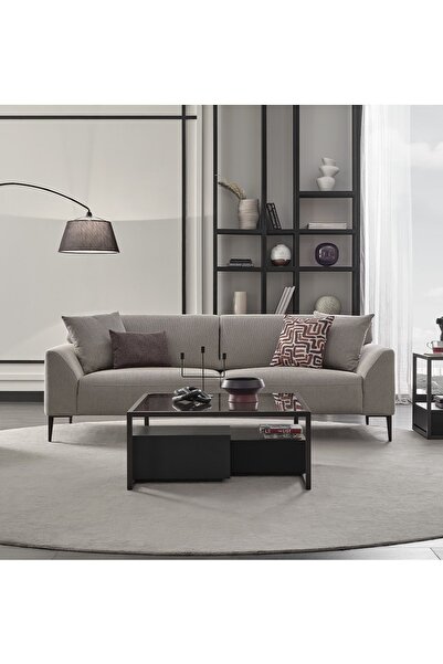 Enza Home Berta 3'lü Yataklı Koltuk, Keten Dokulu - Bej