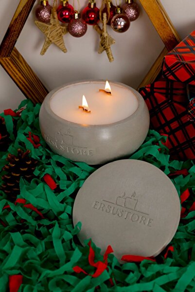 ersu store Büyük Boy 1,500gram Vegan Vanilya Pudra Kokulu Kapaklı Tasarım Mum