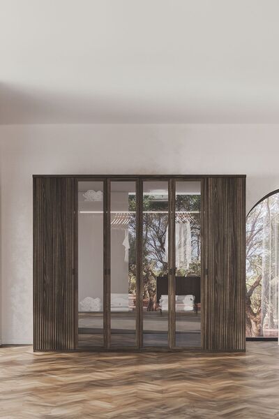 Enza Home Austin 6 Kapaklı Gardırop - Koyu Meşe