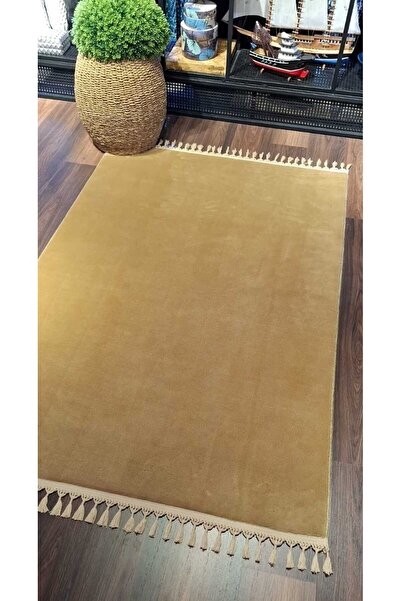 New Color Peluş Puffy Yıkanabilir Kaymaz Oturma Odası Salon Mutfak Antre Çocuk Odası Halısı HARDAL Puffy