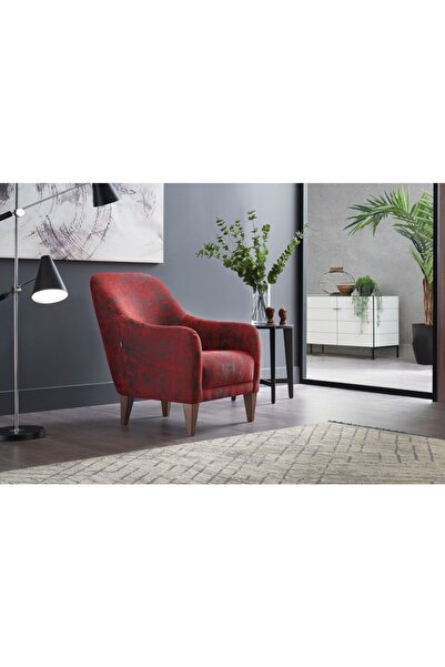 Enza Home Fiore Berjer, Keten Dokulu - Kırmızı