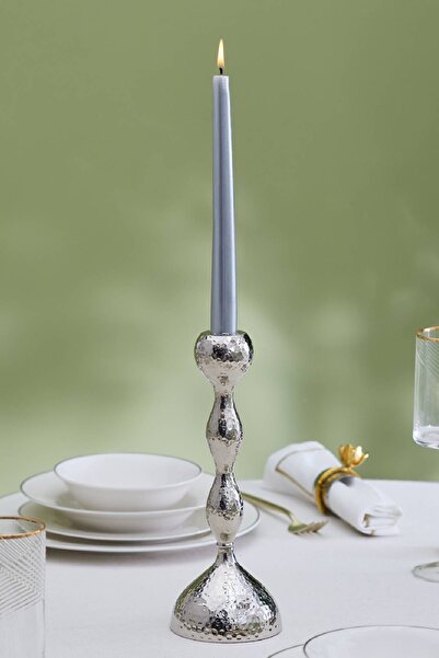 Karaca Home Arlen Tekli Şamdan Silver 23 cm