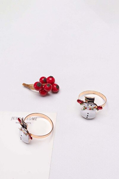 Karaca Home New Year Yılbaşı Snowman 2'li Peçete Yüzüğü