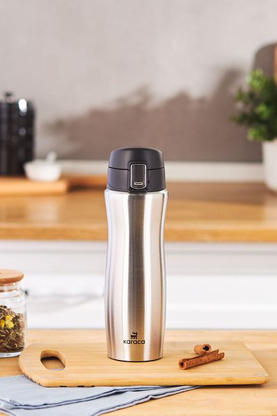 Karaca Jupiter Stainless Steel Thermos with Safety Lock and Leak Proof Lid 500 ml Inox