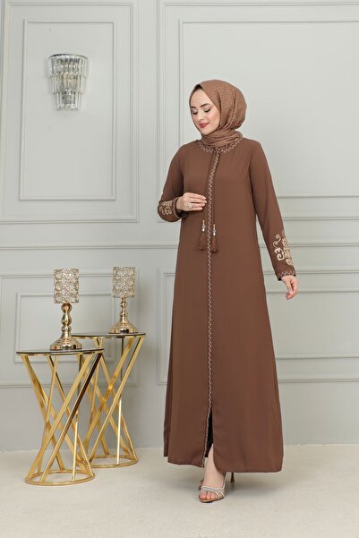 ISTANBUL STYLES Κρέπα Υφασμάτινο Κεντητό Φερμουάρ Μεγάλου Μεγέθους Φερατίνα