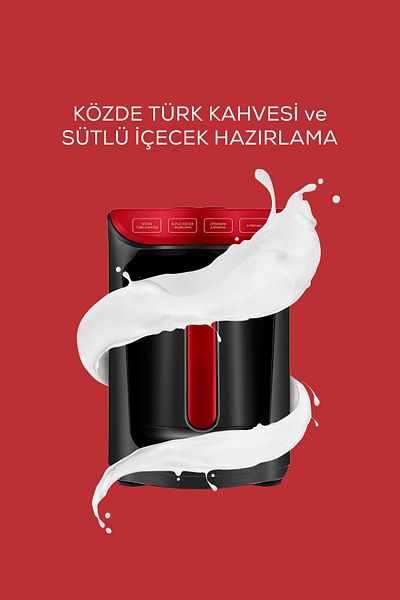 Karaca Hatir Ember Turkish Coffee Machine with Milk Imperial Red
