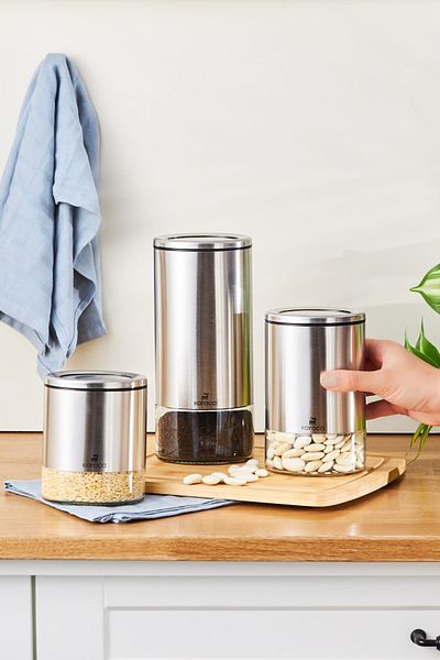 Karaca Walter Inox 3-Piece Storage Container/Jar Set