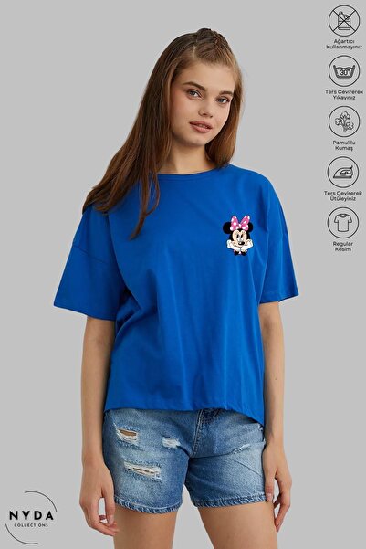 Nyda Collections Tricou cu mânecă scurtă cu imprimeu Minnie Mouse, din bumbac...