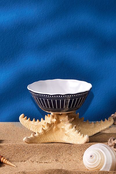 Karaca Marin Blue Pattern Melamine Bowl 16 cm