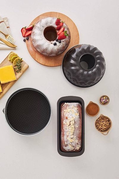 Karaca Multichef Mito Silver 3 Piece Carbon Steel Cake Mold Set