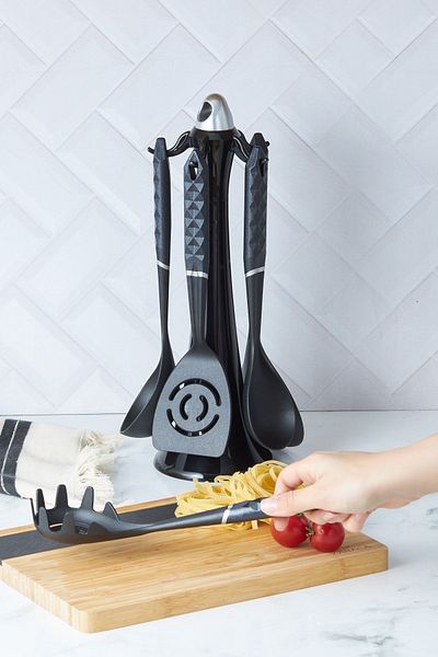 Karaca Daimond Gray 6 Piece Serving Set with Stand