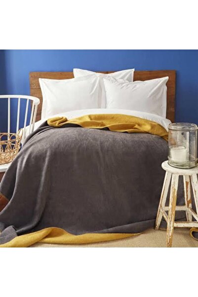 Nautica Home Jetty Mustard Anthracite - Double Sided Single Cotton Blanket