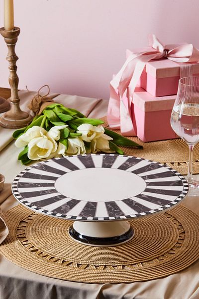 Karaca Checkered Standing Serving Plate 30 cm