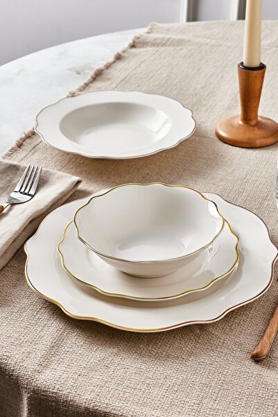 Karaca Almond Gold Line 24 Parça 6 Kişilik Yemek Takımı