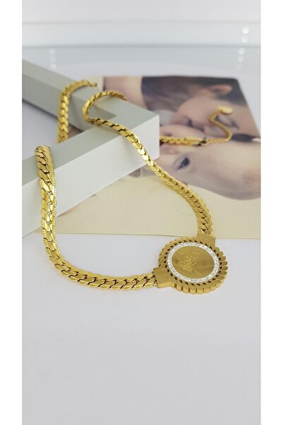 SONES Tuğra Tasarım gerdanlık Kolye gold Çelik Kolye | Sns202870