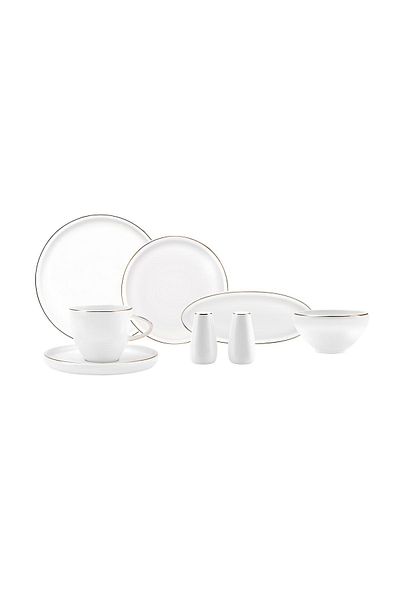 Karaca Streamline Sunset Gold 28 Piece Breakfast/Serving Set for 6 Persons
