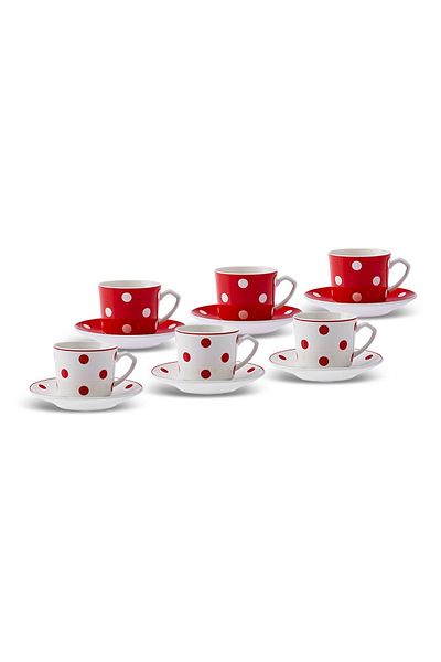 Karaca Nokta 6-Person Coffee Cup Set - 80 Ml