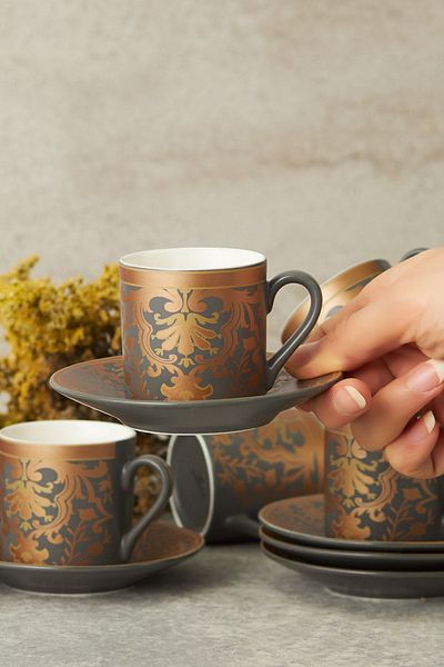 Karaca New Charles 6-Person Coffee Cup Set 80 ml
