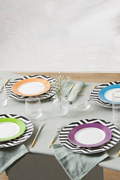 Karaca Zigzag 12 Parça 6 Kişilik Porselen Yemek Takımı