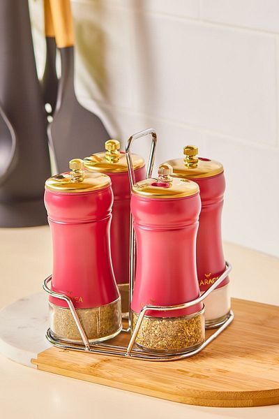 Karaca Gold Berry 5 Piece Glass Spice Set