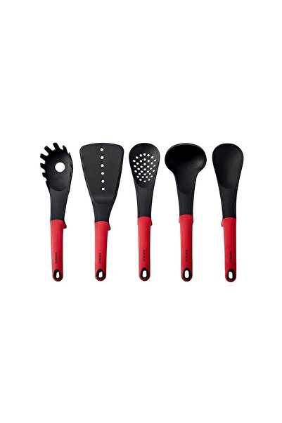 Karaca Dave Red 6 Piece Serving Set with Stand