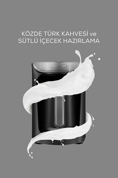 Karaca Hatir Ember Turkish Coffee Machine with Milk Anthracite