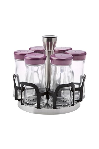 Karaca 7 Piece Glass Ocha Purple Spice Set - Round