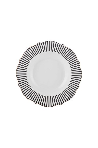 Karaca New Romantic Pinstripe Pit Plate 24 cm Black