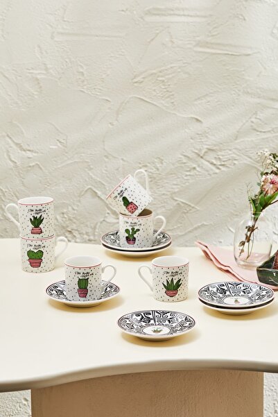 Karaca  Cactus 6-Person Coffee Cup Set 80 ml