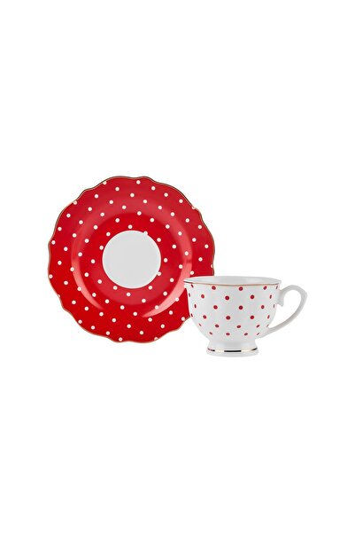 Karaca New Romantic Polka Dot Coffee Cup 90 ml Red