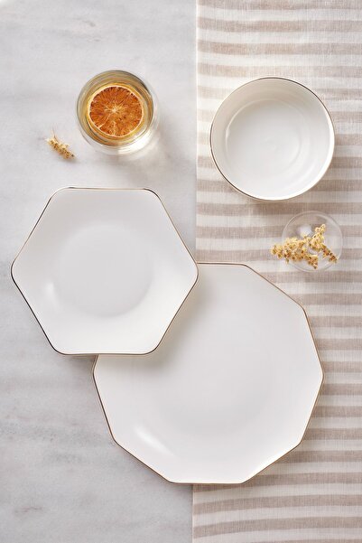 Karaca Stream Bone Linda 18 Parça 6 Kişilik Yemek Takımı