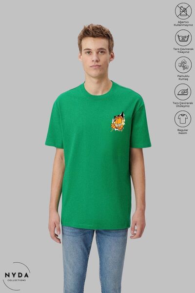 Nyda Collections Garfield majica sa printom, unisex, velika pamučna majica - ...