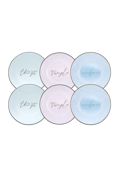 Karaca Simple Glass Cake Set for 6 Persons 19 Cm