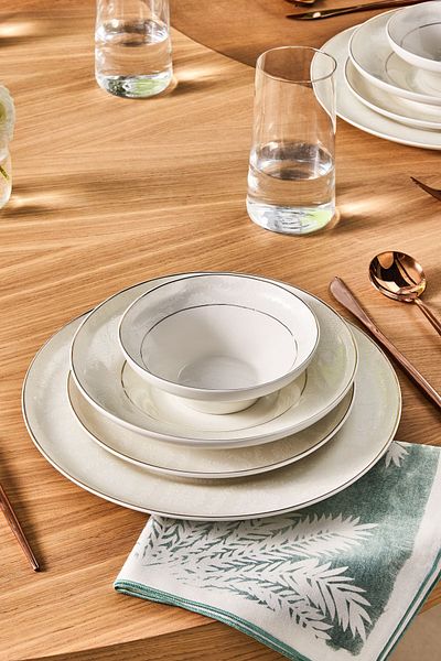 Karaca Stream Bone Branch 24-Piece Dining Set for 6 People