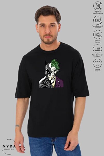 Nyda Collections Ανδρικό μπλουζάκι με κοντό μανίκι από βαμβάκι με στάμπα Batm...