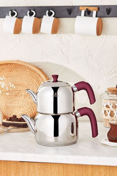 Karaca Alder Indüksiyon Tabanlı Midi Çaydanlık Takımı Mürdüm