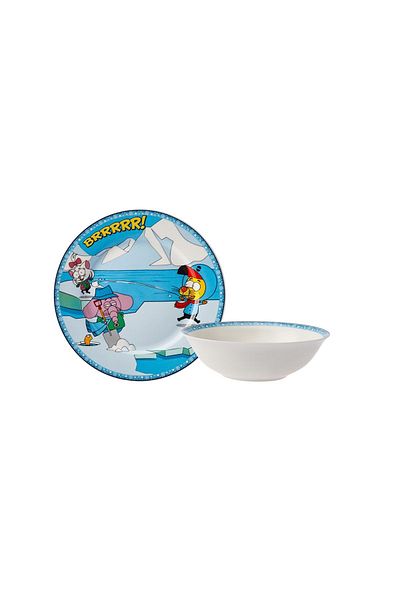 Karaca X Kral Şakir Blue Porcelain Children's Dinner Set