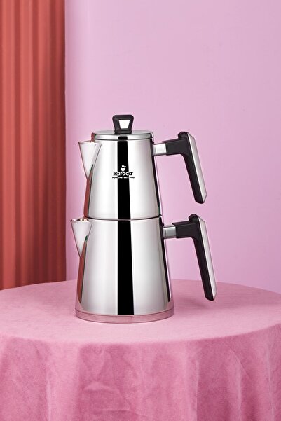 Karaca Space Powersteel Pro 316+ Steel Midi Teapot Set with Induction Base