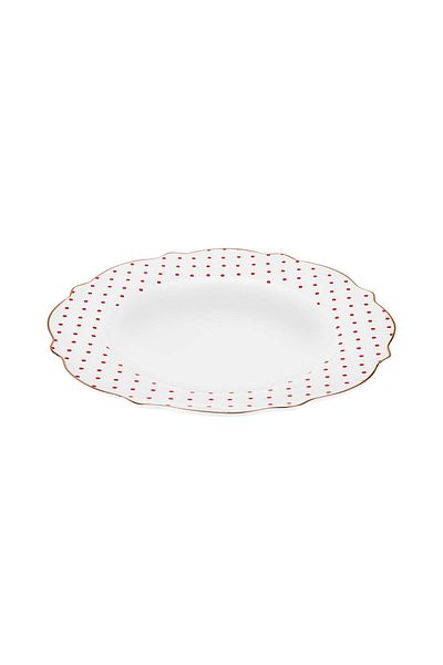 Karaca New Romantic Polka Dot Service Plate 27 cm Red