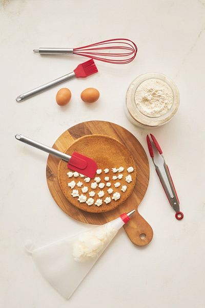 Karaca Cake 10 Piece Cake Serving Utensil Red