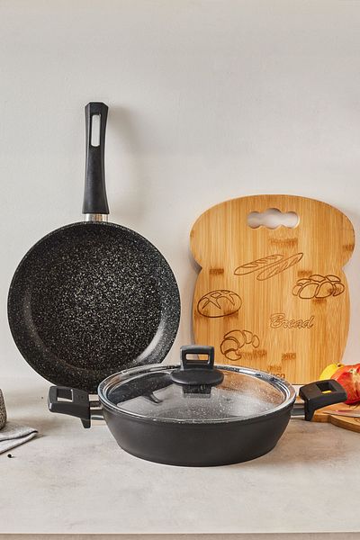 Karaca Biogranit Power 3 Piece Pan Cookware Set